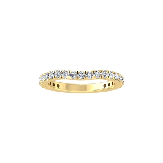 ARAIYA FINE JEWELRY 10K Yellow Gold Diamond Wedding Band Ring (5/8 cttw, I-J Color, I2-I3 Clarity) Size 8.5