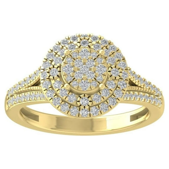 ARAIYA FINE JEWELRY 10K Yellow Gold Diamond Wedding Band Ring (5/8 cttw, I-J Color, I2-I3 Clarity) Size 9.5