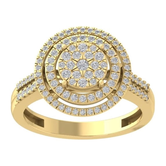 ARAIYA FINE JEWELRY 10K Yellow Gold Diamond Wedding Band Ring (5/8 cttw, I-J Color, I2-I3 Clarity) Size 9