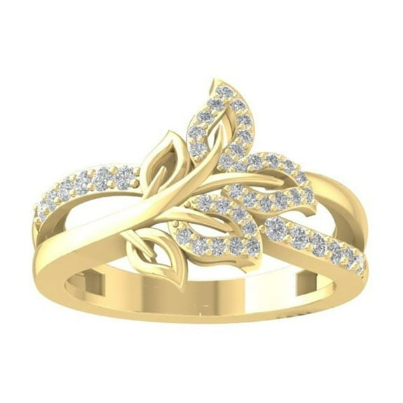 ARAIYA FINE JEWELRY 10K Yellow Gold Diamond life Band Ring (1/3 cttw, I-J Color, I2-I3 Clarity) Size 8