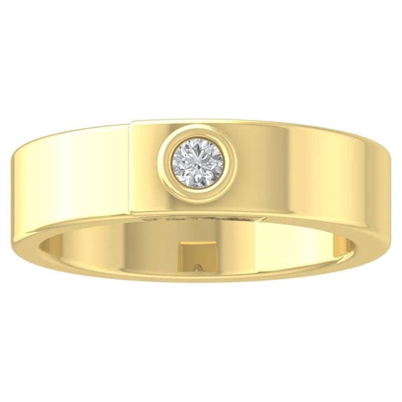 ARAIYA FINE JEWELRY 10K Yellow Gold Lab-Grown Diamond Anniversary Ring (1/10 cttw Round-shape Lab-Grown Diamonds (D-F Color, VS Clarity) Size 8