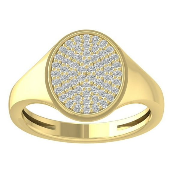 ARAIYA FINE JEWELRY 10K Yellow Gold Lab-Grown Diamond Anniversary Ring (1/45 cttw Round-shape Lab-Grown Diamonds (D-F Color, VS Clarity) Size 6