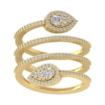 ARAIYA FINE JEWELRY 10K Yellow Gold Lab-Grown Diamond Anniversary Ring (3/4 cttw Round-shape Lab-Grown Diamonds (D-F Color, VS Clarity) Size 6.5