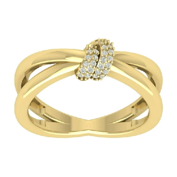 ARAIYA FINE JEWELRY 10K Yellow Gold Lab Grown Diamond Band Ring (1/10 cttw, D-F Color, VS Clarity), Size 9.5
