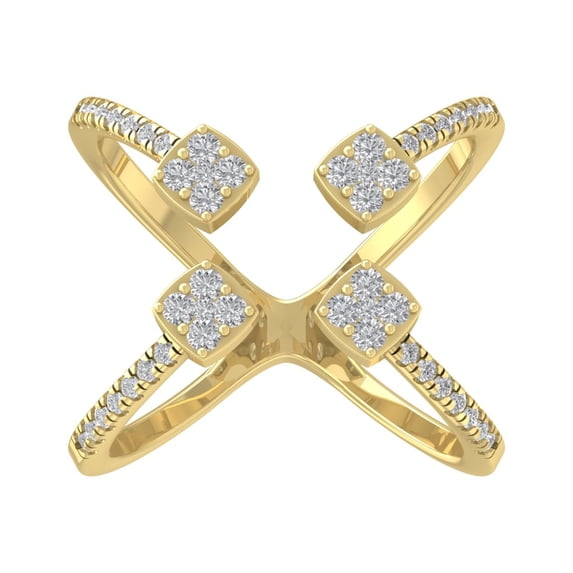 ARAIYA FINE JEWELRY 10K Yellow Gold Lab Grown Diamond Band Ring (1/2 cttw, D-F Color, VS Clarity), Size 10