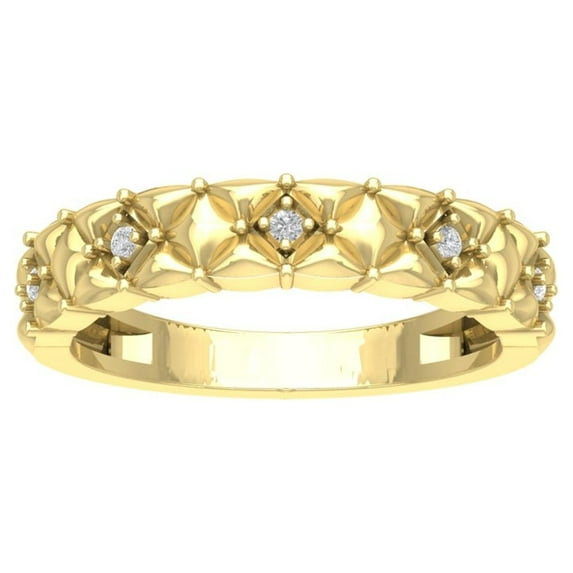 ARAIYA FINE JEWELRY 10K Yellow Gold Lab Grown Diamond Band Ring (1/20 cttw, D-F Color, VS Clarity), Size 8.5
