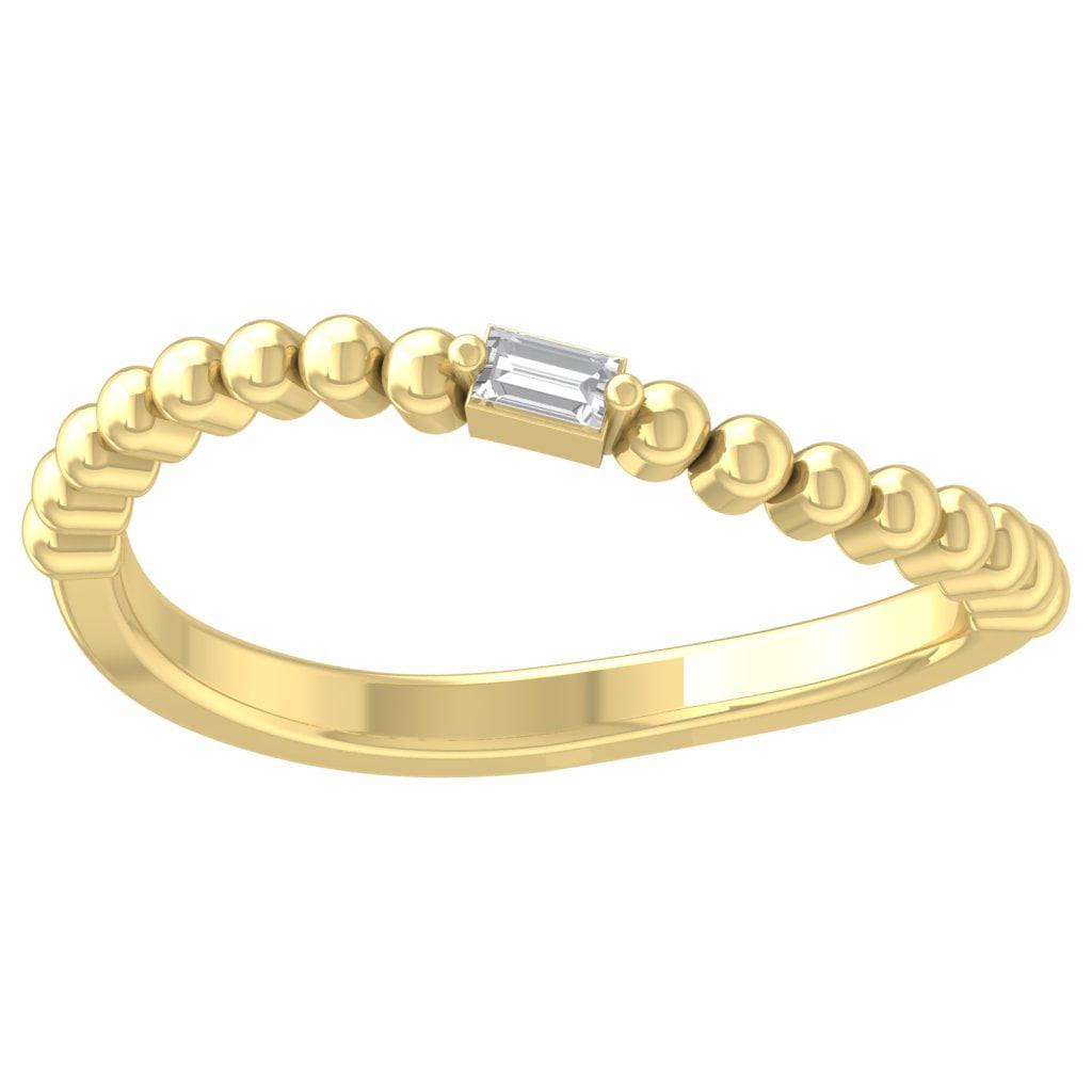 ARAIYA FINE JEWELRY 10K Yellow Gold Lab Grown Diamond Band Ring (1/20