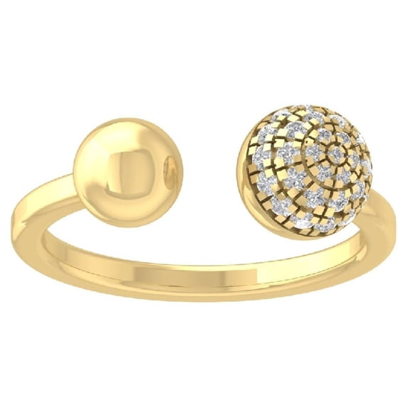 ARAIYA FINE JEWELRY 10K Yellow Gold Lab Grown Diamond Bypass Band Ring (1/4 cttw, D-F Color, VS Clarity) Size 6