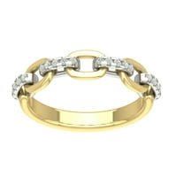 ARAIYA FINE JEWELRY 10K Yellow Gold Lab Grown Diamond Chain Link Band Ring (1/5 cttw, D-F Color, VS Clarity), Size 7