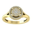 thumbnail image 1 of ARAIYA FINE JEWELRY 10K Yellow Gold Lab Grown Diamond Cluster Band Ring (1/2 cttw, D-F Color, VS Clarity), Size 5, 1 of 5