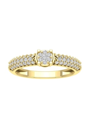 FINE JEWELRY 10K Yellow Gold Lab Grown Diamond Cluster Band Ring (1/2 cttw, D-F Color, VS Clarity), Size 9.5