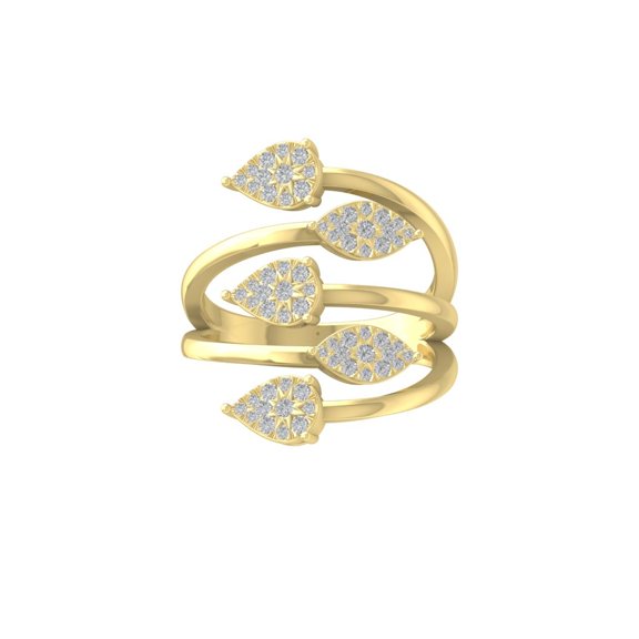 ARAIYA FINE JEWELRY 10K Yellow Gold Lab Grown Diamond Cluster Ring (1/2 cttw, D-F Color, VS1 Clarity) Size 6