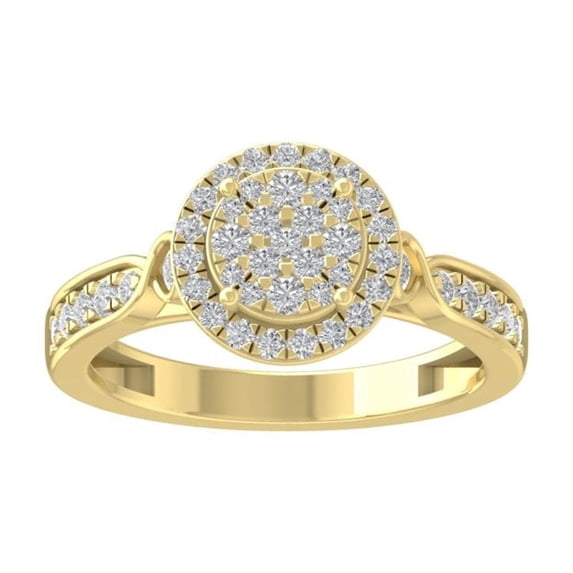 ARAIYA FINE JEWELRY 10K Yellow Gold Lab Grown Diamond Cluster Ring (5/8 cttw, D-F Color, VS1 Clarity) Size 8
