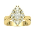 thumbnail image 1 of ARAIYA FINE JEWELRY 10K Yellow Gold Lab Grown Diamond Cluster Round Ring (1/2 cttw, D-F Color, VS Clarity), Size 10, 1 of 5