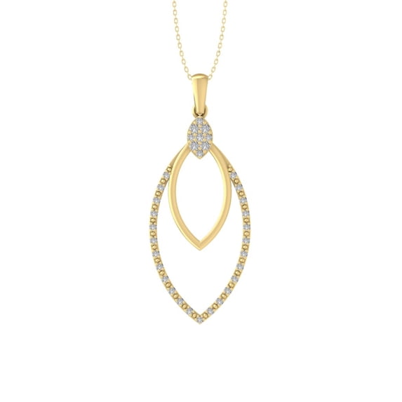 ARAIYA FINE JEWELRY 10K Yellow Gold Lab Grown Diamond Composite Cluster Pendant with Gold Plated Silver Cable Chain Necklace (1/4 cttw, D-F Color, VS Clarity) 18"