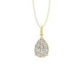 thumbnail image 1 of ARAIYA FINE JEWELRY 10K Yellow Gold Lab Grown Diamond Composite Cluster Pendant Silver Yellow Plating Cable Chain Necklace (1/2 cttw, D-F Color, VS Clarity) 18", 1 of 4