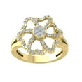 thumbnail image 1 of ARAIYA FINE JEWELRY 10K Yellow Gold Lab Grown Diamond Flower Shape Ring (1/2 cttw, D-F Color, VS Clarity), Size 9.5, 1 of 5