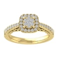 thumbnail image 1 of ARAIYA FINE JEWELRY 10K Yellow Gold Lab Grown Diamond Halo Ring (1/2 cttw, D-F Color, VS Clarity), Size 5, 1 of 5