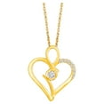 thumbnail image 1 of ARAIYA FINE JEWELRY 10K Yellow Gold Lab Grown Diamond Heart Pendant with Gold Plated Silver Rope Chain Necklace (1/4 cttw, E-F Color, VS1 Clarity), 18" for Women, 1 of 7