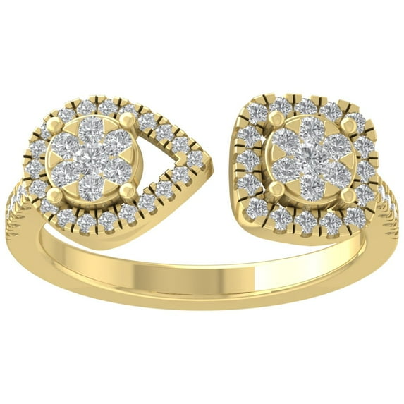 ARAIYA FINE JEWELRY 10K Yellow Gold Lab Grown Diamond Negative Space Band Ring (1/2 cttw, D-F Color, VS Clarity), Size 5