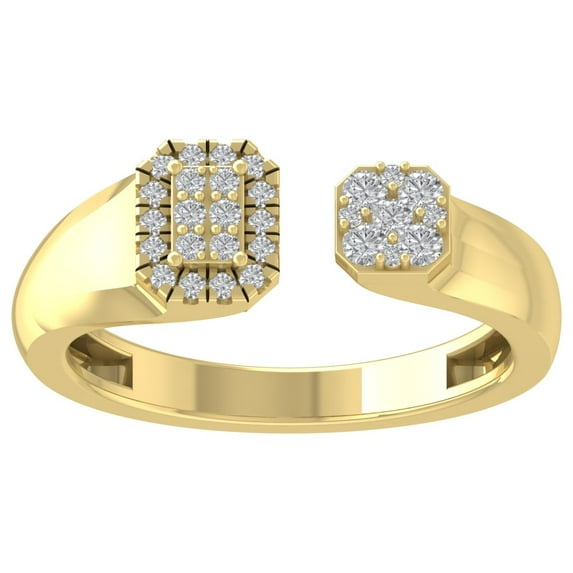 ARAIYA FINE JEWELRY 10K Yellow Gold Lab Grown Diamond Negative Space Band Ring (1/4 cttw, D-F Color, VS Clarity), Size 5.5