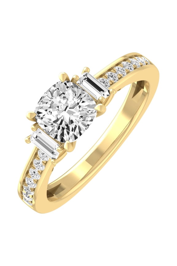 FINE JEWELRY 10K Yellow Gold Lab Grown Diamond Solitaire Engagement Ring (2 cttw, D-F Color, VS1 Clarity) Size 9.5