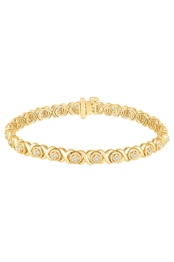 FINE JEWELRY 10K Yellow Gold Lab Grown Diamond Tennis Bracelet (1/2 cttw, E-F Color, VS1 Clarity), 7" for Women
