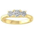 thumbnail image 1 of ARAIYA FINE JEWELRY 10K Yellow Gold Lab Grown Diamond Three Stone Engagement Ring (1 cttw, D-F Color, VS Clarity) Size 7.5, 1 of 4