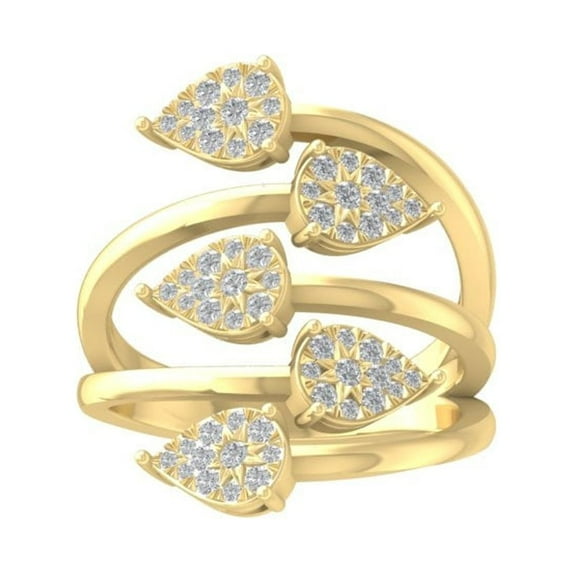 ARAIYA FINE JEWELRY 10K Yellow Gold Lab Grown Diamond Wedding Band Ring (1/2 cttw, D-F Color, VS Clarity) Size 10