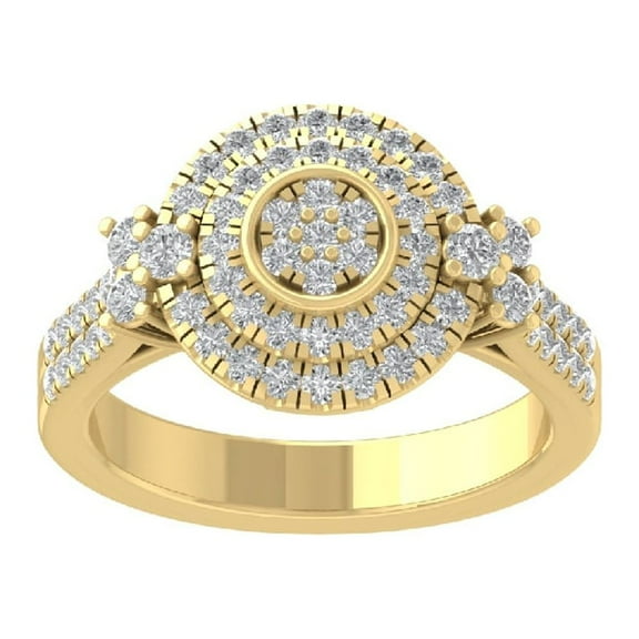 ARAIYA FINE JEWELRY 10K Yellow Gold Lab Grown Diamond Wedding Band Ring (1/2 cttw, D-F Color, VS Clarity) Size 8.5