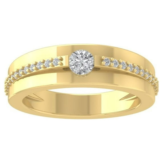 ARAIYA FINE JEWELRY 10K Yellow Gold Lab Grown Diamond Wedding Band Ring (1/2 cttw, D-F Color, VS Clarity) Size 8.5