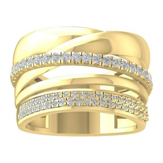 ARAIYA FINE JEWELRY 10K Yellow Gold Lab Grown Diamond Wedding Band Ring (1/2 cttw, D-F Color, VS Clarity) Size 8