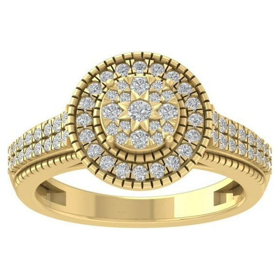 ARAIYA FINE JEWELRY 10K Yellow Gold Lab Grown Diamond Wedding Band Ring (1/2 cttw, D-F Color, VS Clarity) Size 9