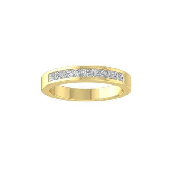 ARAIYA FINE JEWELRY 10K Yellow Gold Lab Grown Diamond Wedding Band Ring (1/2 cttw, D-F Color, VS1 Clarity) Size 5.5