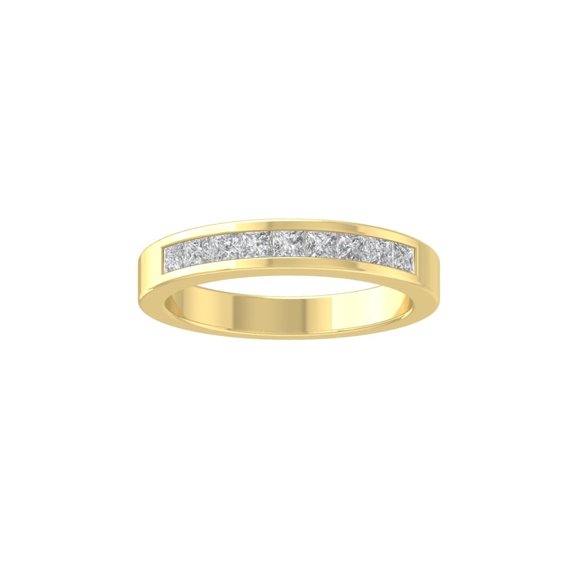 ARAIYA FINE JEWELRY 10K Yellow Gold Lab Grown Diamond Wedding Band Ring (1/2 cttw, D-F Color, VS1 Clarity) Size 7.5