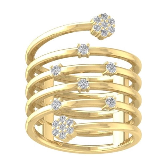 ARAIYA FINE JEWELRY 10K Yellow Gold Lab Grown Diamond Wedding Band Ring (1/3 cttw, D-F Color, VS Clarity) Size 6.5