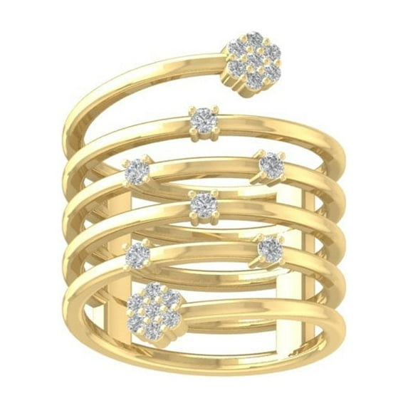 ARAIYA FINE JEWELRY 10K Yellow Gold Lab Grown Diamond Wedding Band Ring (1/3 cttw, D-F Color, VS Clarity) Size 8.5