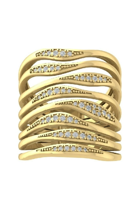 FINE JEWELRY 10K Yellow Gold Lab Grown Diamond Wedding Band Ring (1/4 cttw, D-F Color, VS Clarity) Size 9.5