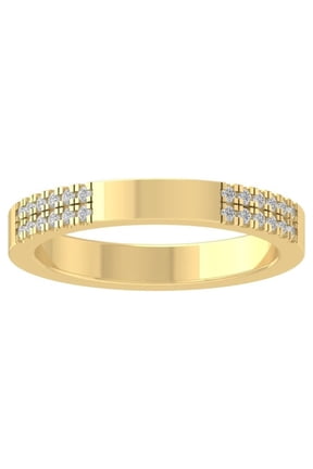 FINE JEWELRY 10K Yellow Gold Lab Grown Diamond Wedding Band Ring (1/5 cttw, D-F Color, VS Clarity) Size 6.5