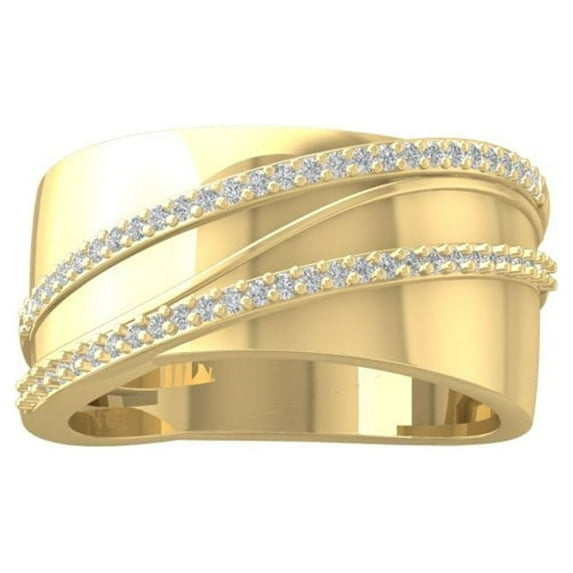 ARAIYA FINE JEWELRY 10K Yellow Gold Lab Grown Diamond Wedding Band Ring (1/5 cttw, D-F Color, VS Clarity) Size 7.5