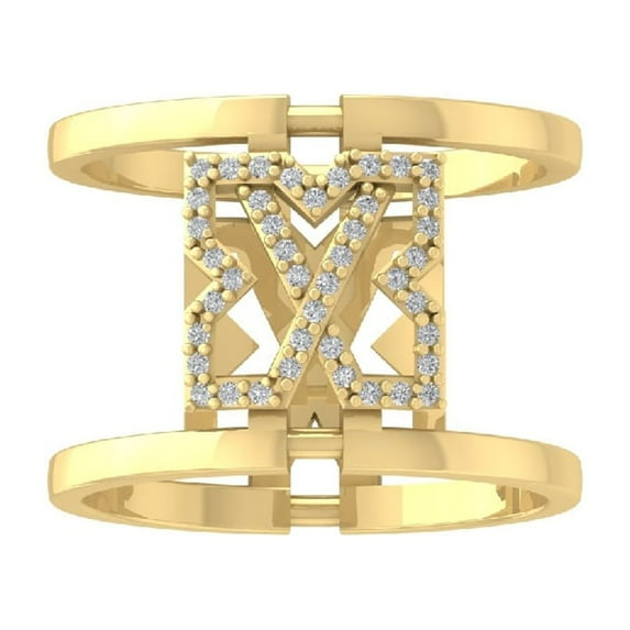 ARAIYA FINE JEWELRY 10K Yellow Gold Lab Grown Diamond Wedding Band Ring (1/6 cttw, D-F Color, VS Clarity) Size 9.5