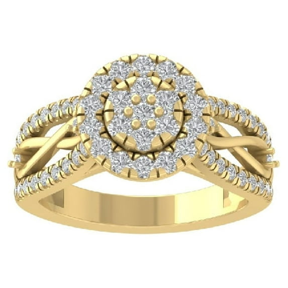 ARAIYA FINE JEWELRY 10K Yellow Gold Lab Grown Diamond Wedding Band Ring (1 cttw, D-F Color, VS Clarity) Size 6