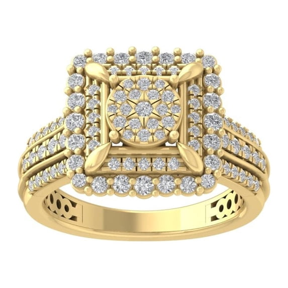 ARAIYA FINE JEWELRY 10K Yellow Gold Lab Grown Diamond Wedding Band Ring (1 cttw, D-F Color, VS Clarity) Size 8.5