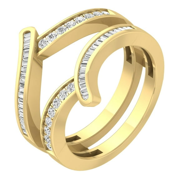 ARAIYA FINE JEWELRY 10K Yellow Gold Lab Grown Diamond Wedding Band Ring (2/5 cttw, D-F Color, VS1 Clarity) Size 6