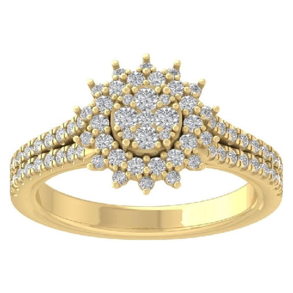 ARAIYA FINE JEWELRY 10K Yellow Gold Lab Grown Diamond Wedding Band Ring (3/4 cttw, D-F Color, VS Clarity) Size 5