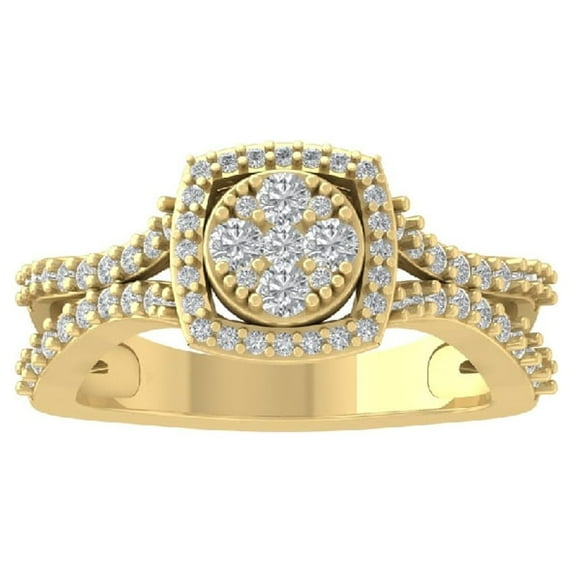 ARAIYA FINE JEWELRY 10K Yellow Gold Lab Grown Diamond Wedding Band Ring (3/4 cttw, D-F Color, VS Clarity) Size 6.5