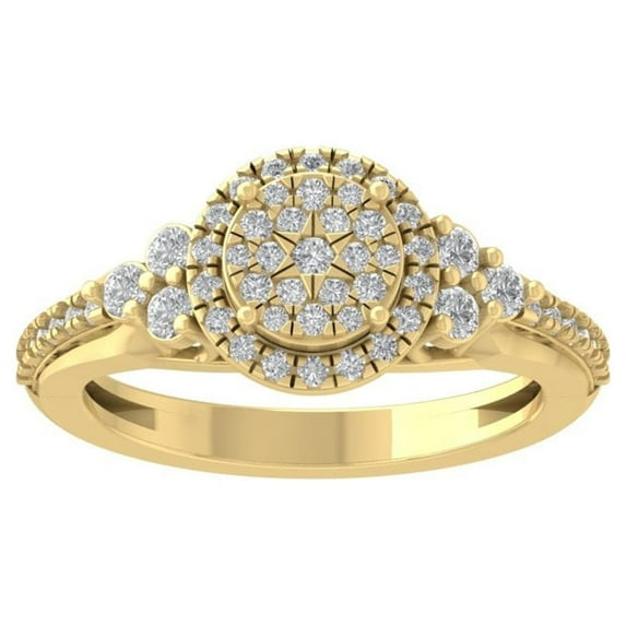 ARAIYA FINE JEWELRY 10K Yellow Gold Lab Grown Diamond Wedding Band Ring (5/8 cttw, D-F Color, VS Clarity) Size 7