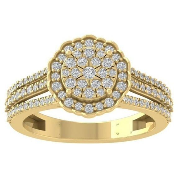 ARAIYA FINE JEWELRY 10K Yellow Gold Lab Grown Diamond Wedding Band Ring (5/8 cttw, D-F Color, VS Clarity) Size 8