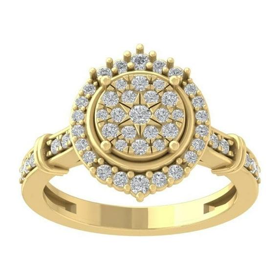 ARAIYA FINE JEWELRY 10K Yellow Gold Lab Grown Diamond Wedding Band Ring (5/8 cttw, D-F Color, VS Clarity) Size 9