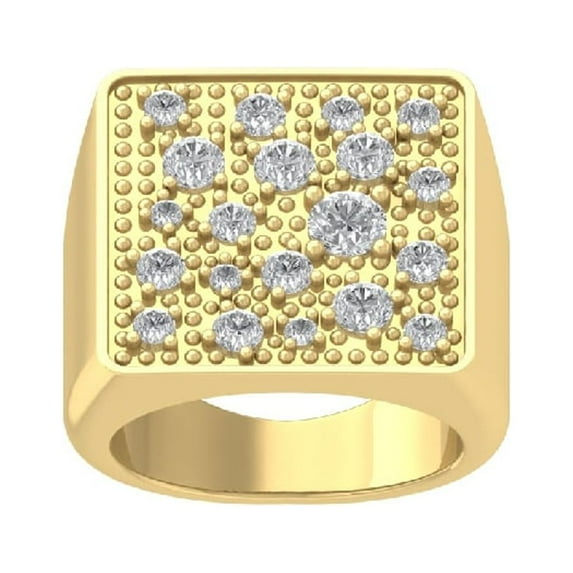 ARAIYA FINE JEWELRY 10K Yellow Gold Lab Grown Diamond Wedding Band Ring for Men's (2 cttw, D-F Color, VS Clarity) Size 5